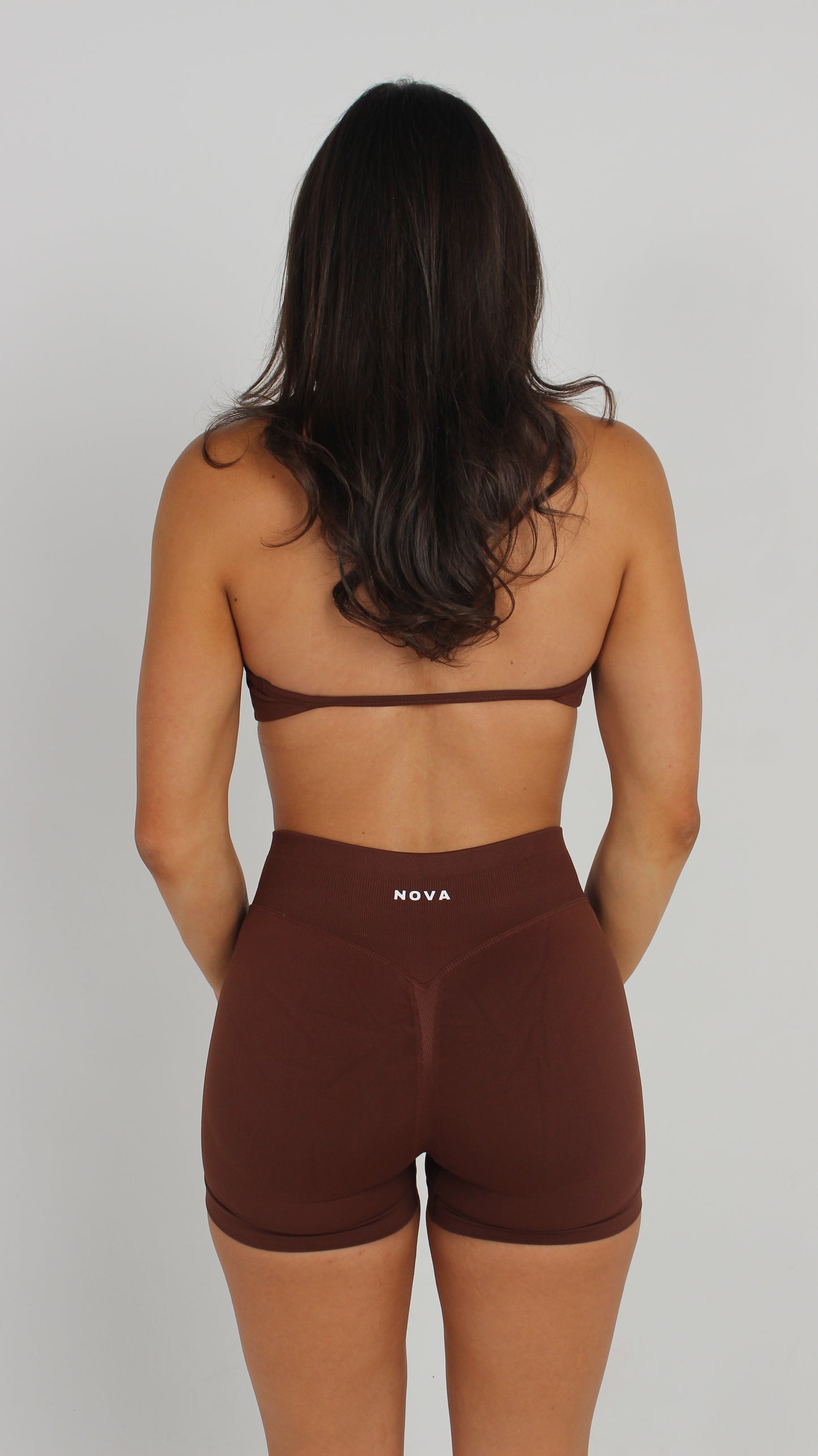 Backless Halter Bra - Dark Brown