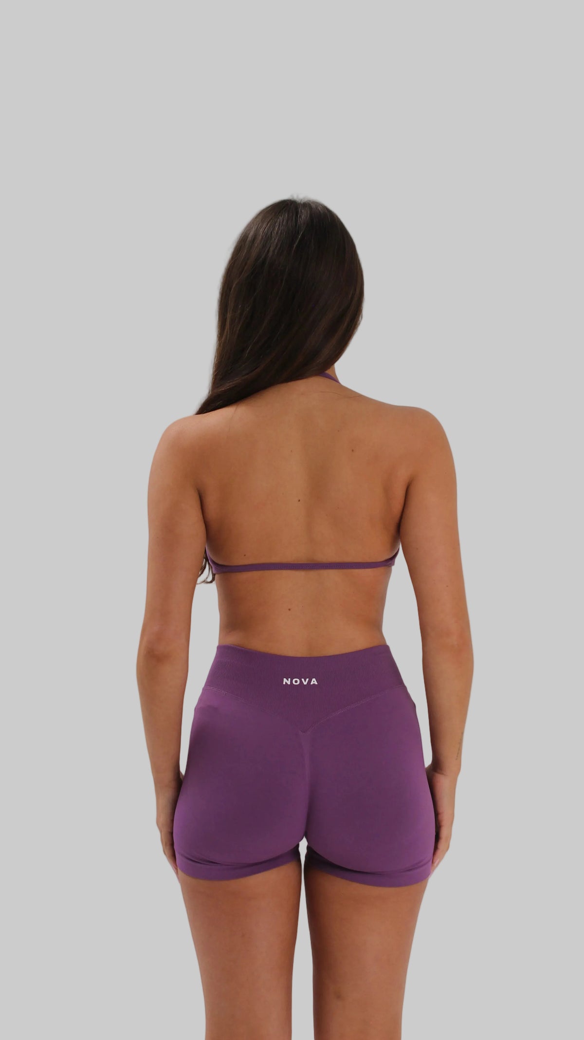 Backless Halter Bra - Purple