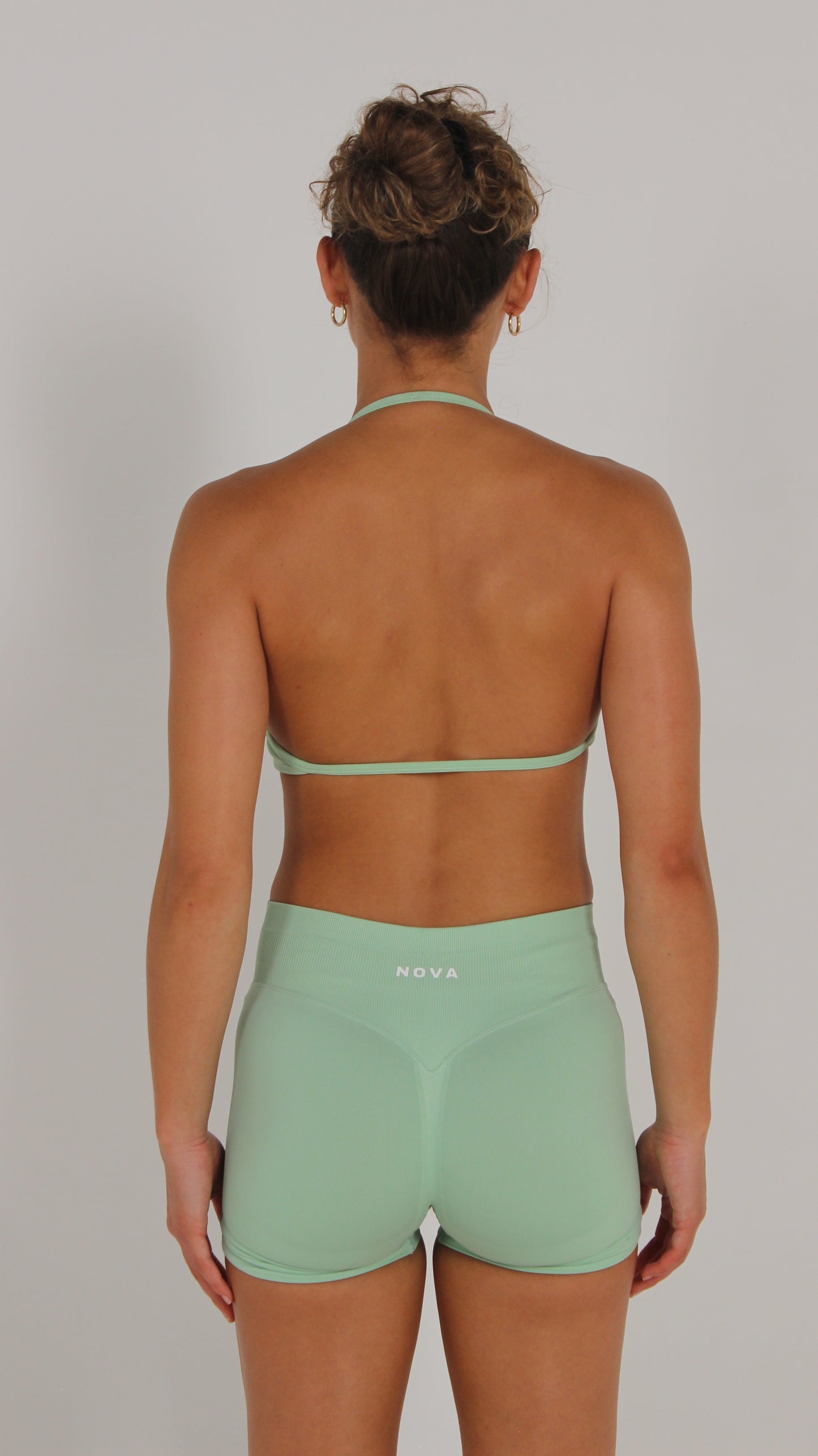 Backless Halter Bra - Light Green