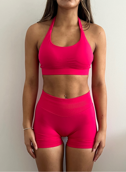 Backless Halter Bra - Bright Red