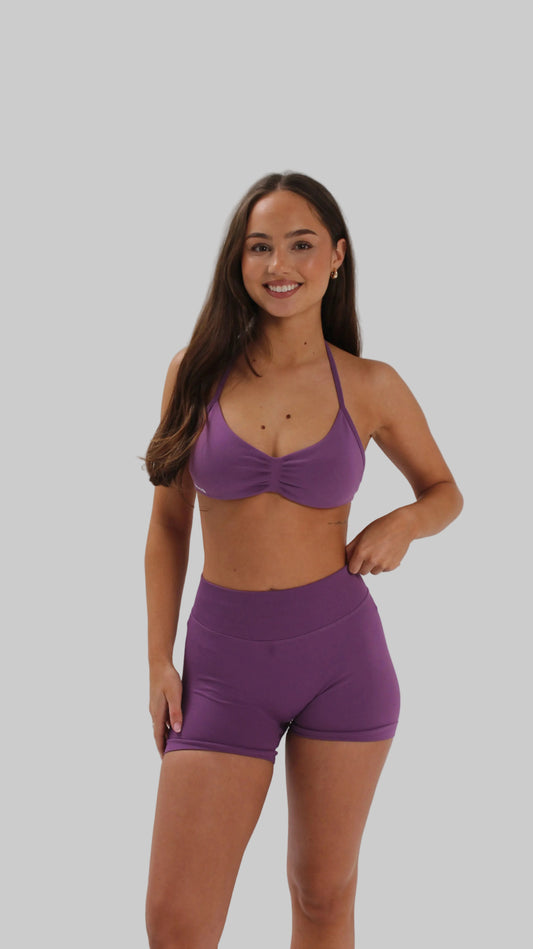 Backless Halter Bra - Purple