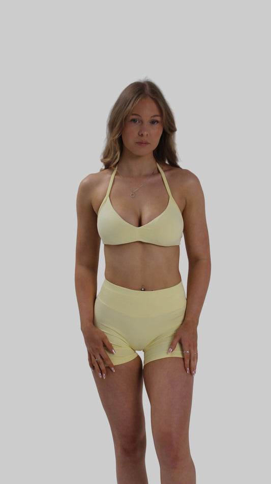 Backless Halter Bra - Light Yellow